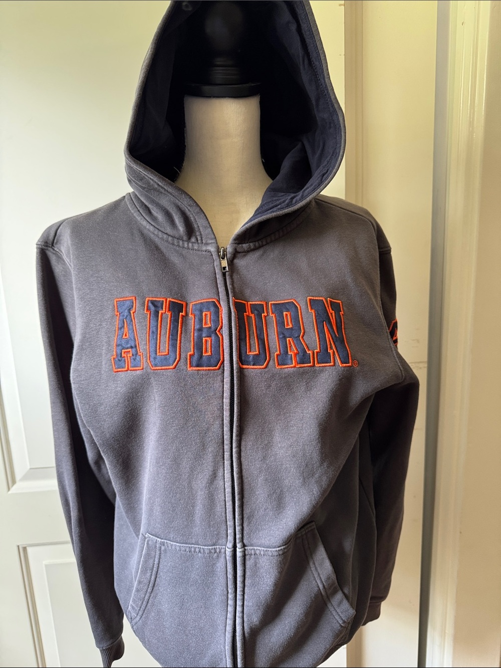 Colosseum Auburn Full-Zip Hooded Jacket - Gray with Orange Lettering